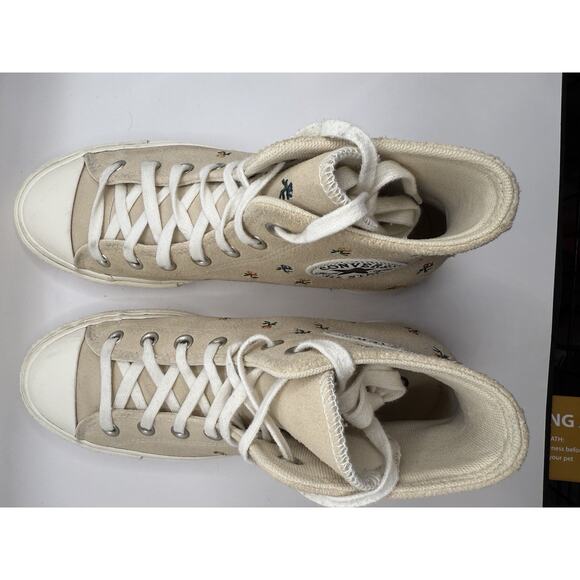 Converse All Star Lift Platform High Embroidered Roses Size 8.5 Shoes Hi Top - Picture 9 of 14
